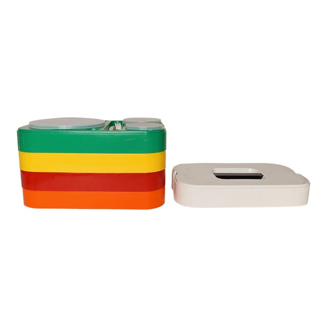 Mid Century Mexican Modern Stacking Rainbow Picnic Tray Set by Pymsa For Sale