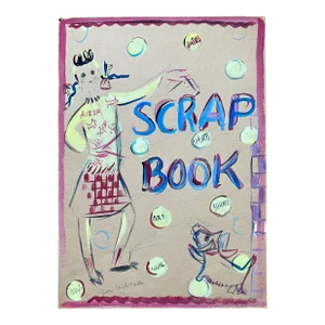 1940s Helen Malta Girl and Dog Scrap Book Cover Design