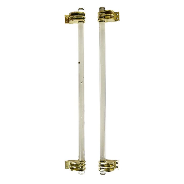 Large Art Deco Murano Glass and Brass Door Handles, 1930s, Set of 4 For Sale - Image 6 of 8