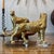 Brass Cheetah Sculptures on Lucite Bases For Sale - Image 4 of 10