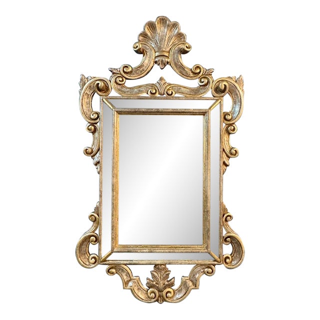 Vintage Italian Silver Leaf Wood Mirrors For Sale