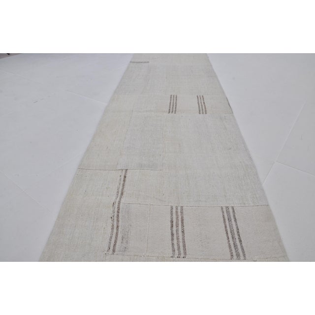 Textile Oushak Vintage Hemp Kilim Rug For Sale - Image 7 of 10
