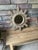 Vintage Mid Century 16.5" Creamy Giltwood Sunburst Wall Mirror For Sale - Image 16 of 18