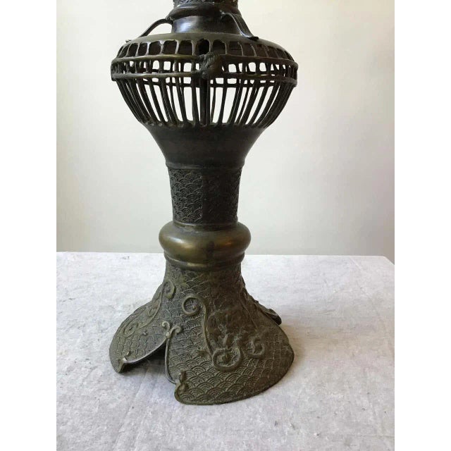 1920s Asian Bronze Table Lamp For Sale In New York - Image 6 of 10