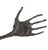 Modern Dark Sculpture of a Hand on Base, Bronze For Sale - Image 6 of 7