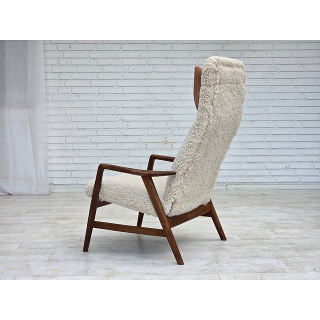 Danish Sheepskin Lounge Chair by Alf Svensson for Fritz Hansen, 1960s For Sale - Image 17 of 18