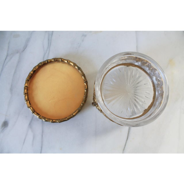 Gold Vintage Gold-Toned Ormolu and Glass Filigree Trinket Box or Jewelry Casket For Sale - Image 8 of 12