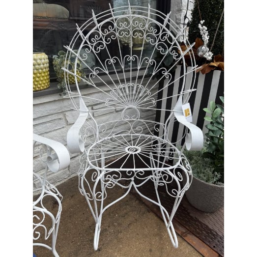 Mid-Century Modern Vintage Peacock Chairs (1 Rocking) , Attributed to Salterini For Sale - Image 3 of 3