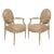 Pair of Vintage Cerused Oak Armchairs in the Neoclassic Manner For Sale