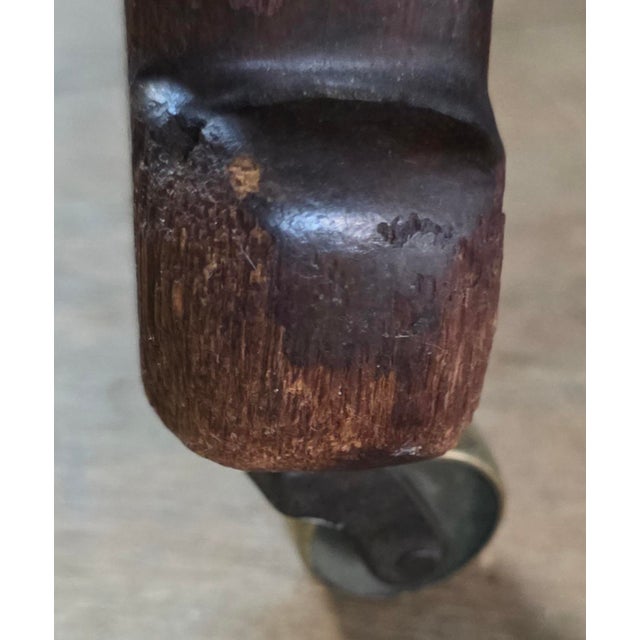 Antique Circa 1900 Chippendale Revival Carved Mahogany Wingback Easy Chair With Acanthus-Carved Cabriole Legs For Sale - Image 10 of 12