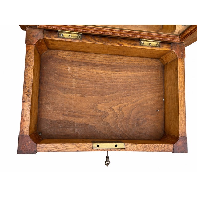 Brown 19th Century French Louis XVI Marquetry Side Table with Hidden Mirror, Late For Sale - Image 8 of 11