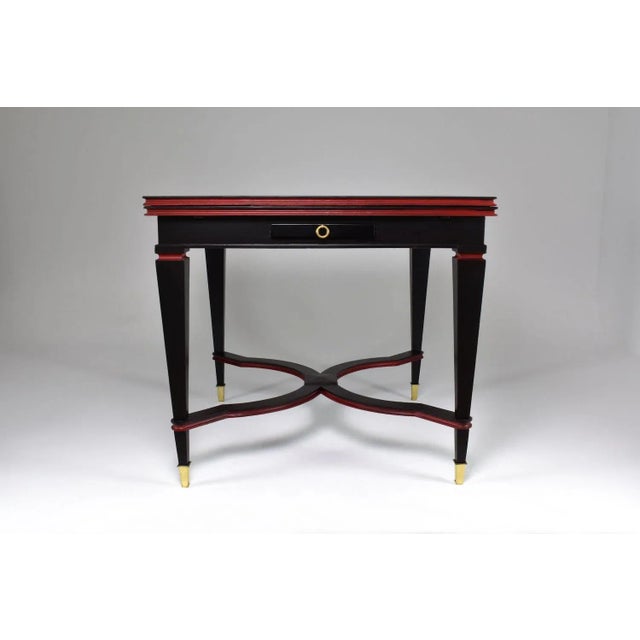 Italian Dining Armchairs (Set of 4) With Extendable Game Table, 1960s For Sale - Image 10 of 18