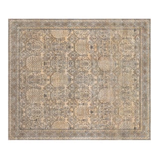 Elegant Oversized Vintage Indian Carpet Adjusted Masterpiece For Sale