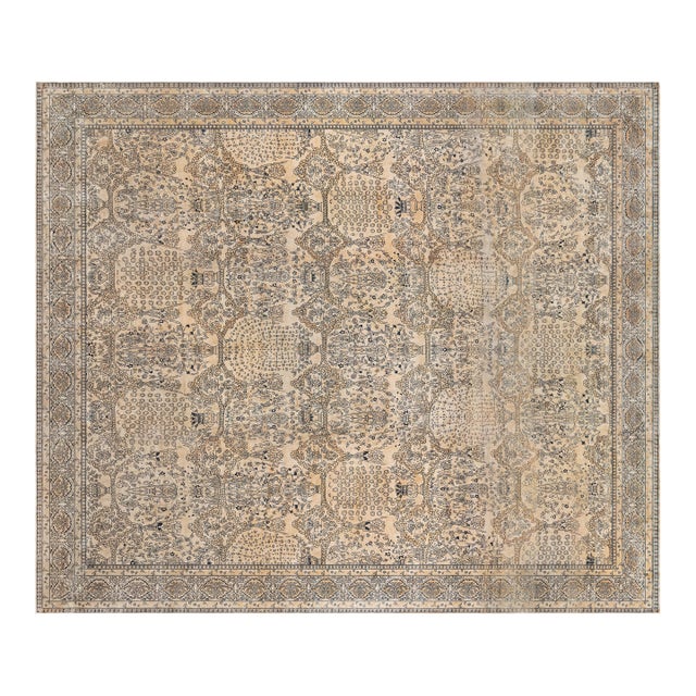 Elegant Oversized Vintage Indian Carpet Adjusted Masterpiece For Sale