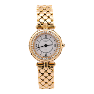 1990s Van Cleef & Arpels La Collection 18k Gold Diamond Bezel Ladies Watch