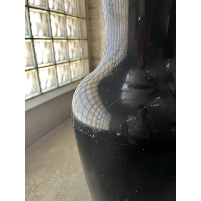 1980s Postmodern Black Glass Floor Urn For Sale In Cincinnati - Image 6 of 9