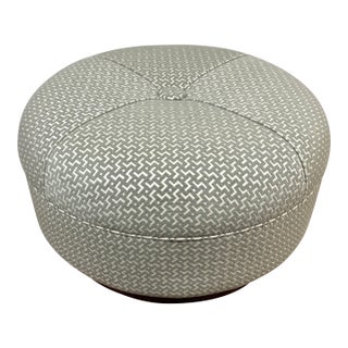 Plinth Ottoman With Raised Geometric Chevron Pattern For Sale