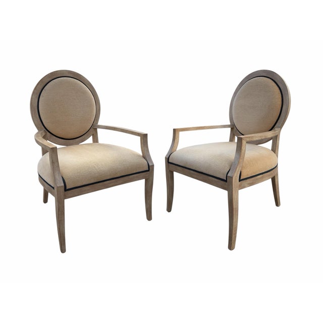 1990’s J Robert Scott (Attr.) Gustavian Style Circle Back Armchair For Sale - Image 9 of 9