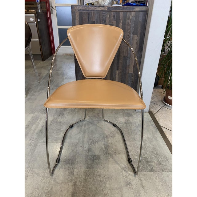 1980s Vintage Linda Armchair in Camel-Colored Leather by Arrben, 1980 For Sale - Image 5 of 18