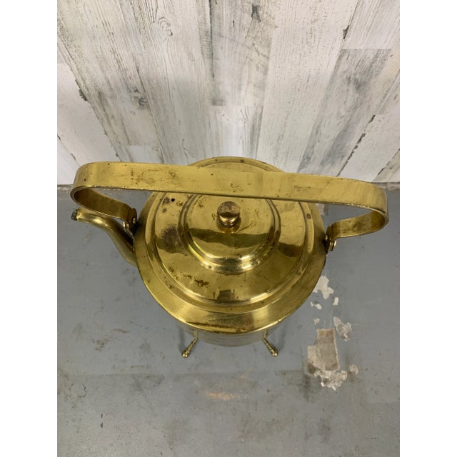 Antique Dutch Brass Coffee Pot and Trivet For Sale - Image 4 of 13