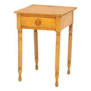 Federal Style Maple Bedside Table For Sale
