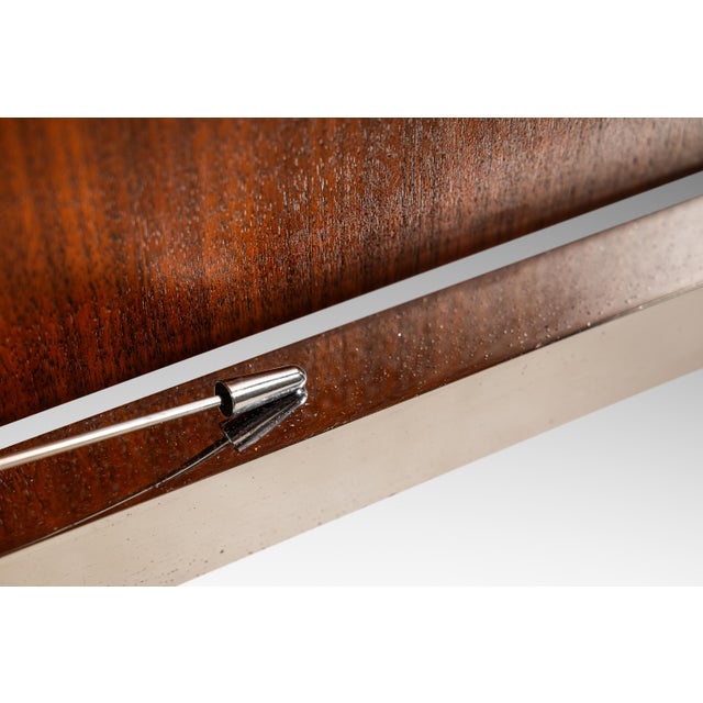 Mid-Century Modern Executive Desk in Walnut & Chrome W/ Leather Top by Florence Knoll for Knoll Associates, Usa, C. 1960s For Sale - Image 13 of 18