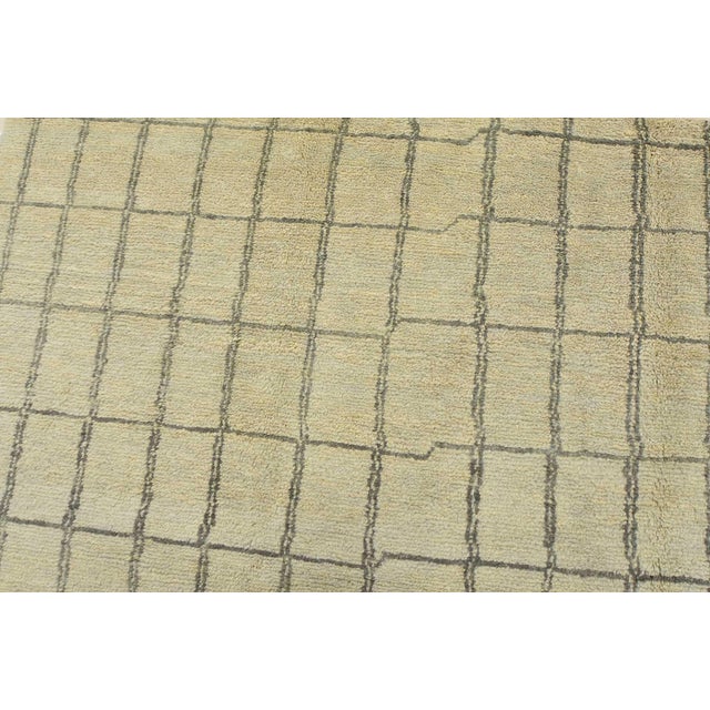 Textile Moroccan Rug 9’2” X 11’10” Gray Wool Contemporary Hand-Knotted Carpet For Sale - Image 7 of 15