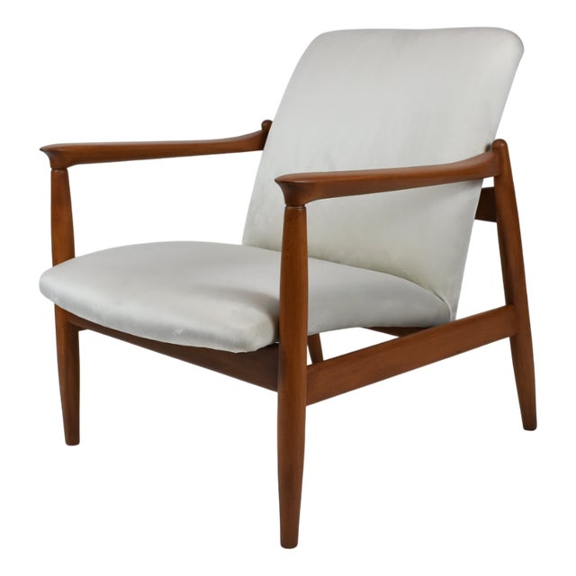 Vintage Beige Fabric Armchair by E. Homma, 1960s For Sale