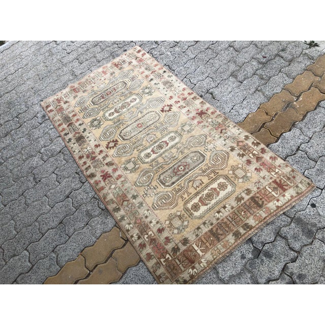 Turkish Turkish Vintage Camel Wool Rug For Sale - Image 3 of 11