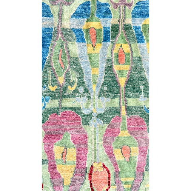 Vintage Art Deco Style Handwoven Wool Rug, Armenia, 1960s For Sale - Image 4 of 14