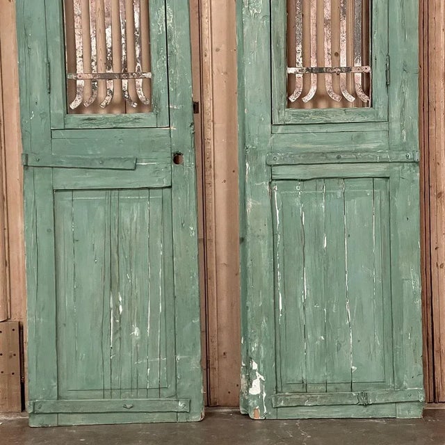 Pair 19th Century Exterior French Doors With Wrought Iron For Sale - Image 10 of 13