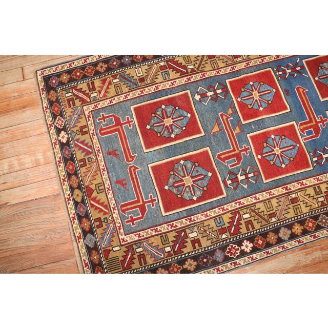 Textile 19th Century Zabihi Collection Blue Karaghashli Caucasian Rug - 3' x 5' For Sale - Image 7 of 12