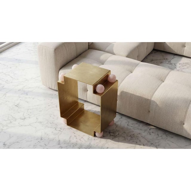 Pink Milanese Side Table by Auste Ost For Sale - Image 8 of 9