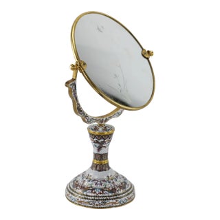 Early 20th Century Large Chinese Cloisonné Double Sided Mirror For Sale