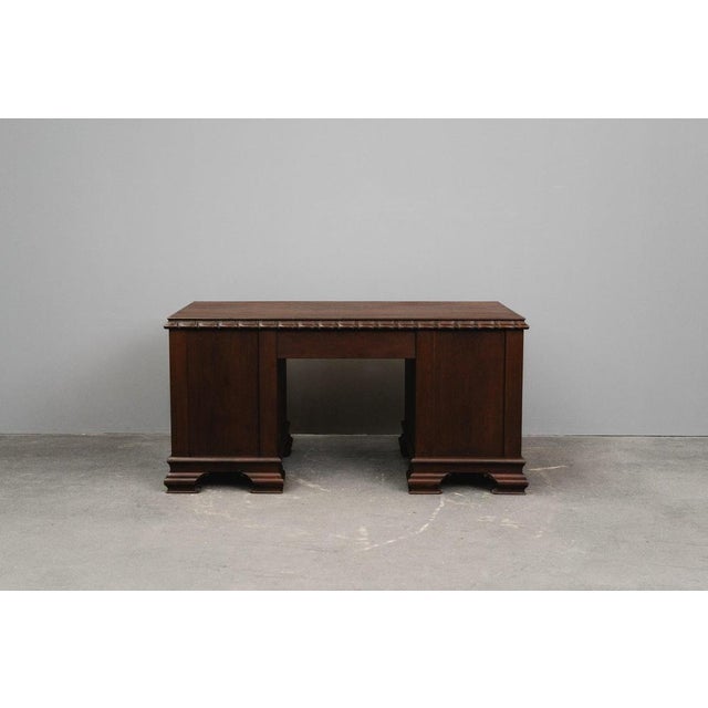 Wood Art Nouveau Desk in Oak, Early 20th Century For Sale - Image 7 of 18