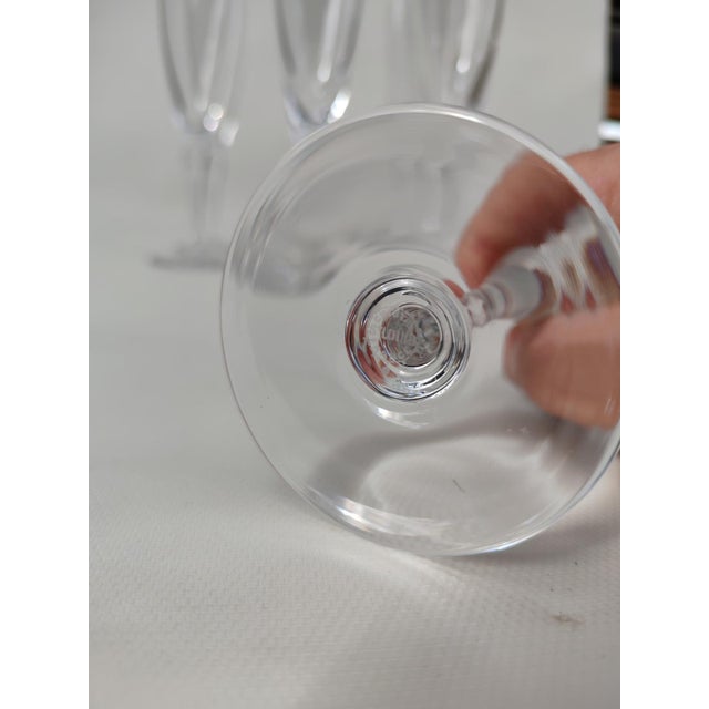 1990s Vintage Saint Louis Crystal Champagne Flutes, 1990s, Set of 9 For Sale - Image 5 of 8
