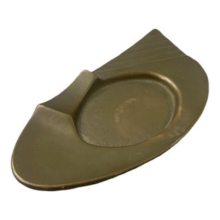 Vintage Mid Century Modern Art Deco Candela Solid Brass Cigar Ashtray Germany For Sale