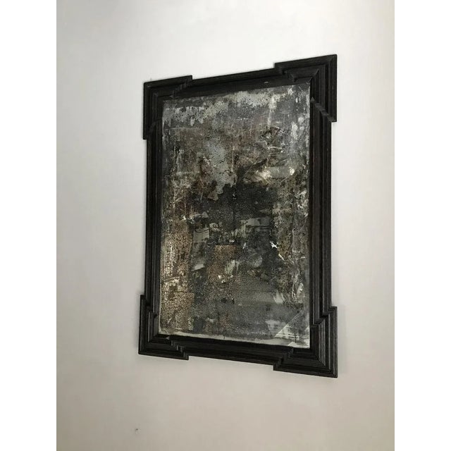 Black Vintage Gustavian Wood Mirror, 1940s For Sale - Image 8 of 10