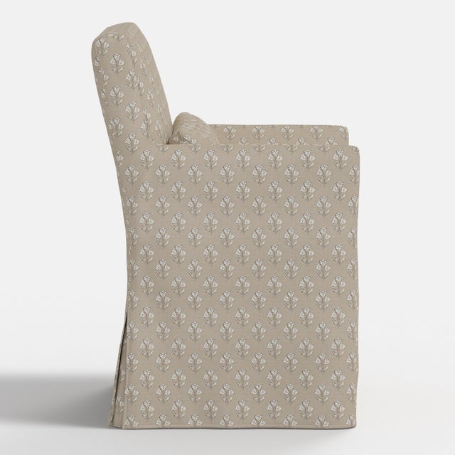 Slipcover for Stoffer Home x Cloth & Company for Lindy Slipcover Dining Armchair in Francie Floral Tan For Sale In Chicago - Image 6 of 8