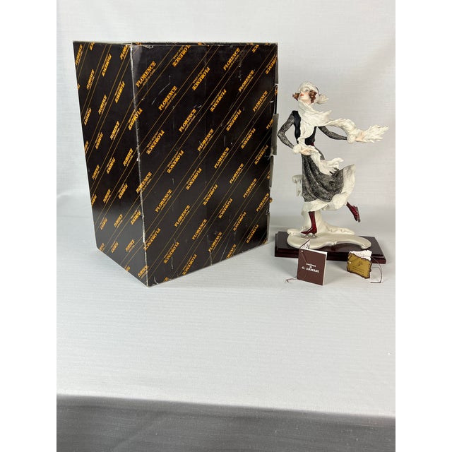 1980s Giuseppe Armani Signed Italian Sculpture “Skating Girl -Winter” For Sale - Image 12 of 12