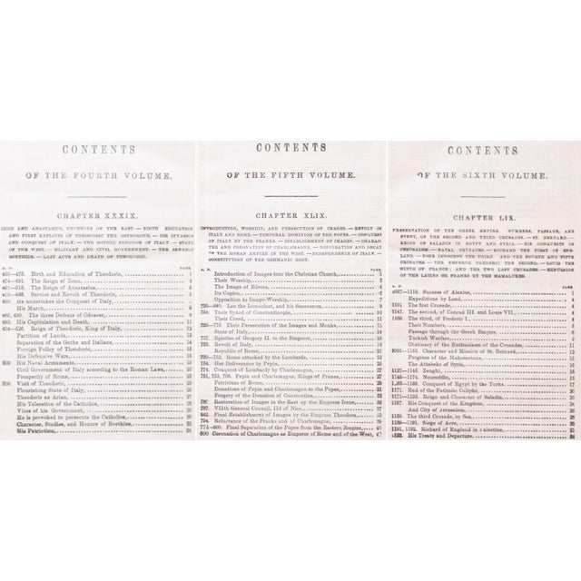 1899 Edward Gibbon "The Decline and Fall of the Roman Empire", Complete Set of 6 Volumes For Sale - Image 16 of 18