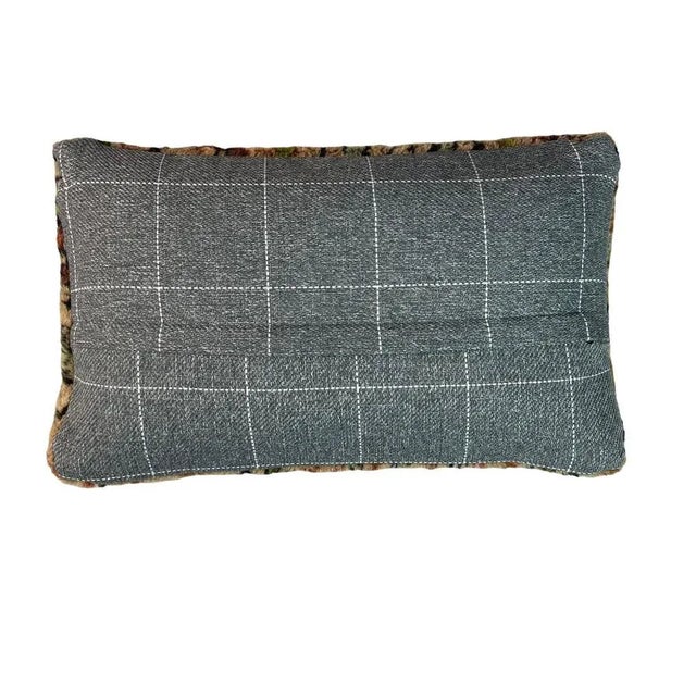 Vintage Handmade Rug Cushion Cover For Sale - Image 3 of 11