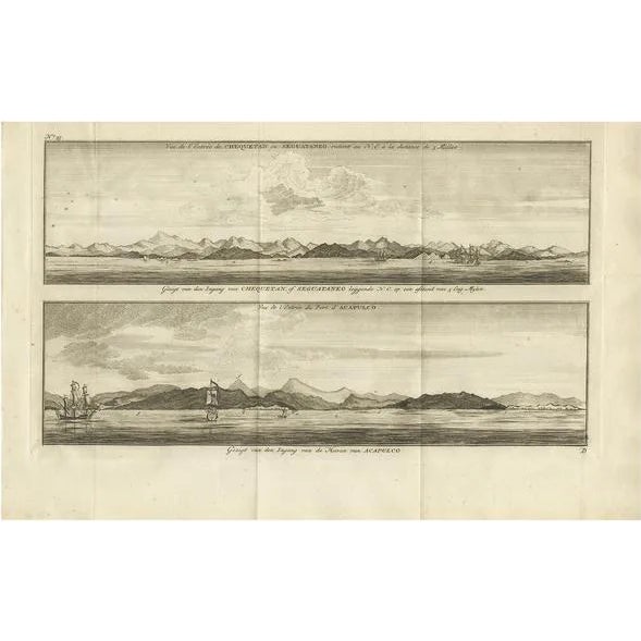 Anson, Zihuatanejo and the Harbour of Acapulco, 1749, Print For Sale
