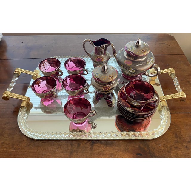 MURANO　 イタリア製 ティーセット FREE SHIPPING- 15 Piece Set - Vintage Murano Venezia