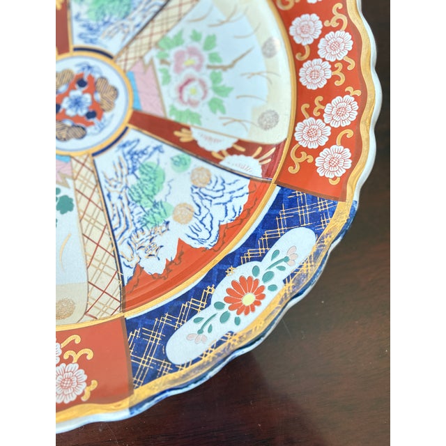Ceramic Antique Japanese Imari Scalloped Porcelain Charger For Sale - Image 7 of 7