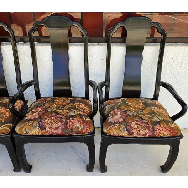 Vintage Bernhardt Chinoiserie Ming Dining Chairs Set of 8 For Sale - Image 13 of 16