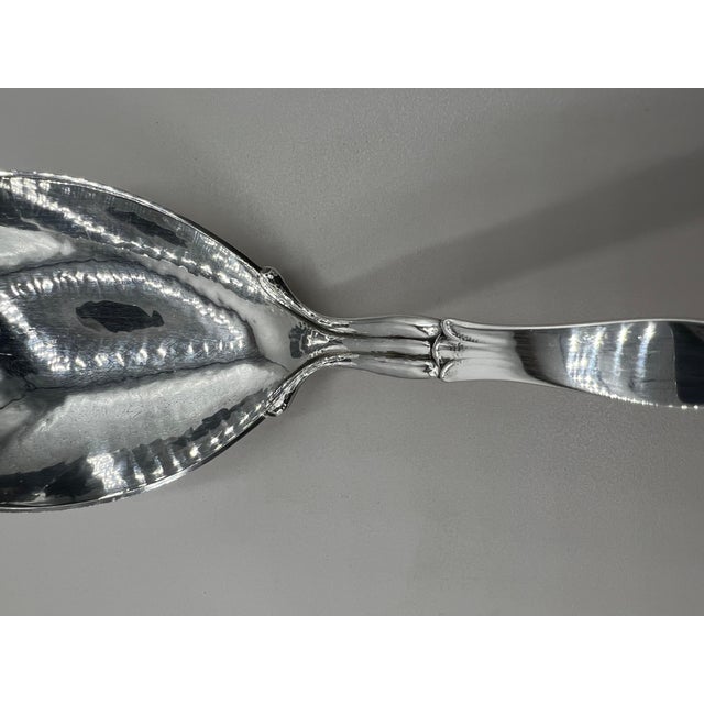 Georg Jensen Sterling Silver Ornamental Serving Spoon #141 For Sale - Image 11 of 12