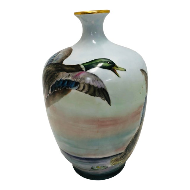 Antique Large Artist Signed Limoges Porcelain Vase For Sale