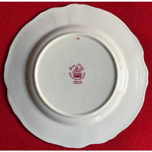 Green English Fine Bone China Floral 6 7/8" Porcelain Plates by Hammersley - Set of 8 For Sale - Image 8 of 12