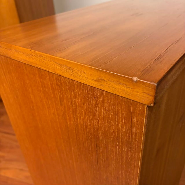 Small Teak Glass Door Display Cabinet For Sale - Image 9 of 9